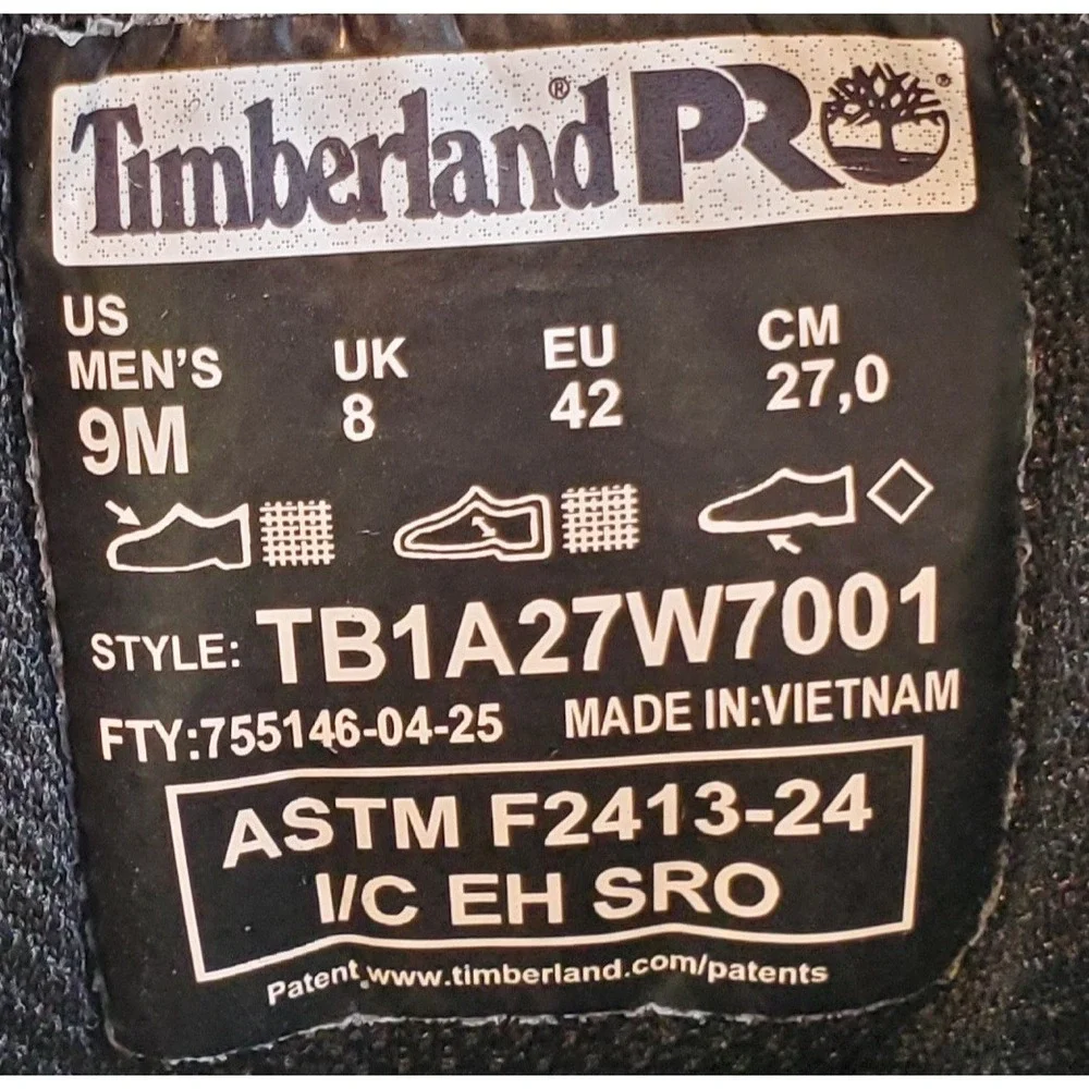 Timberland PRO Radius SIZE 9 Men's Composite Toe Safety Work Shoe Black EH AF SR